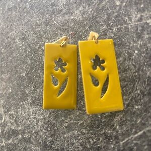 Enamel Flower Cutout Earrings